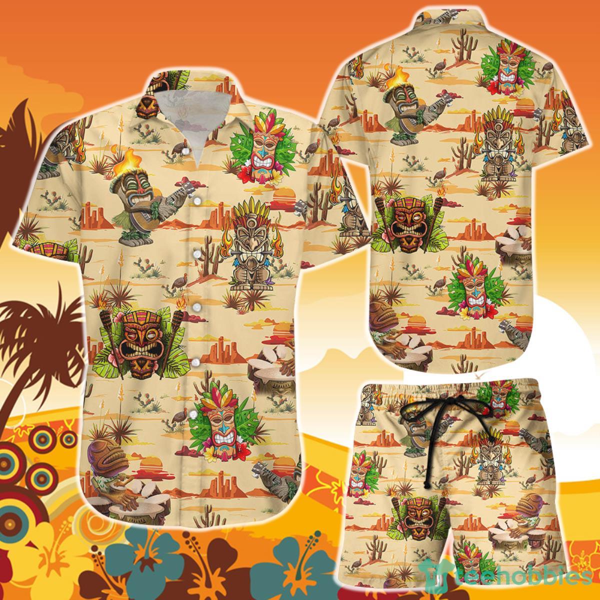 Tiki Hawaiian Shirt And Short Tiki Funny Vintage Beautiful seamless Desert Cowboy Hawaii Gift Product Photo 1