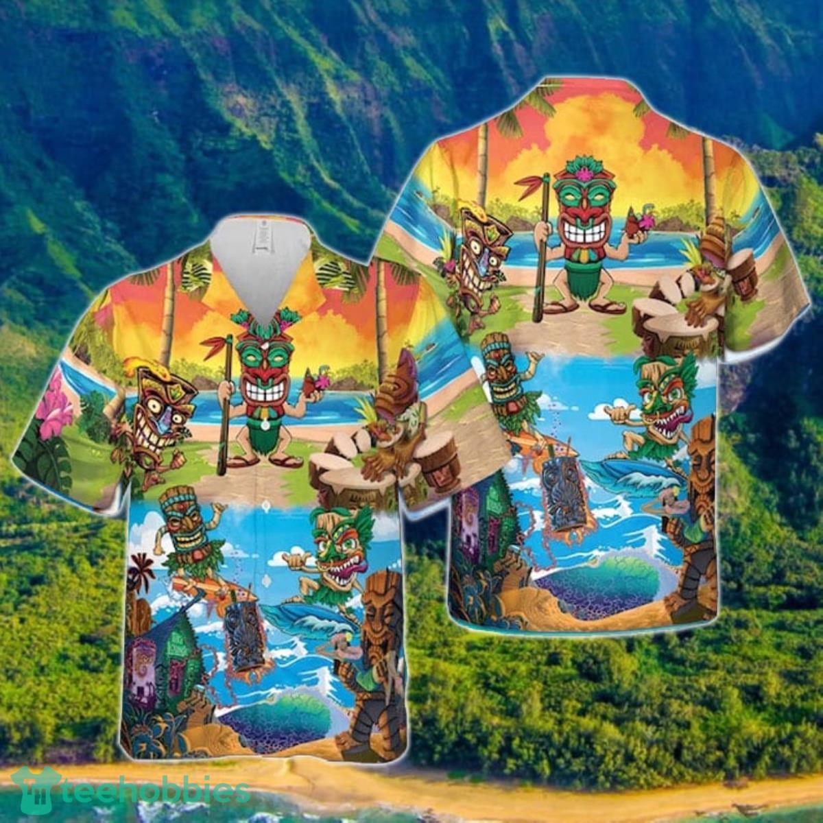 Tiki Tiki Hawaiian Shirt, Surfing Tiki Tropical Aloha Hawaii Shirt Product Photo 1 Tiki Tiki Hawaiian Shirt, Surfing Tiki Tropical Aloha Hawaii Shirt Product Photo 1