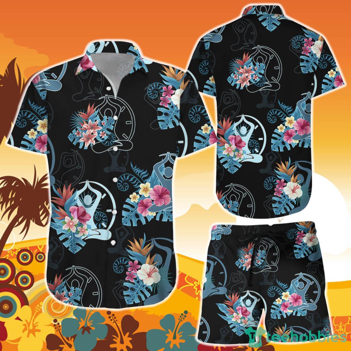 Tropical Hawaiian Shirt And Short Yoga Tropical Pattern Best Beach Themed Gifts Product Photo 1