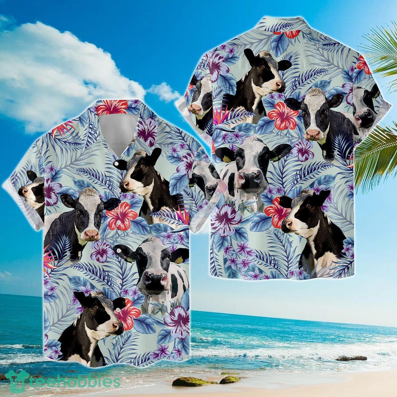 Tropical Holstein Cow Hawaiian Shirts For Men And Women Product Photo 1
