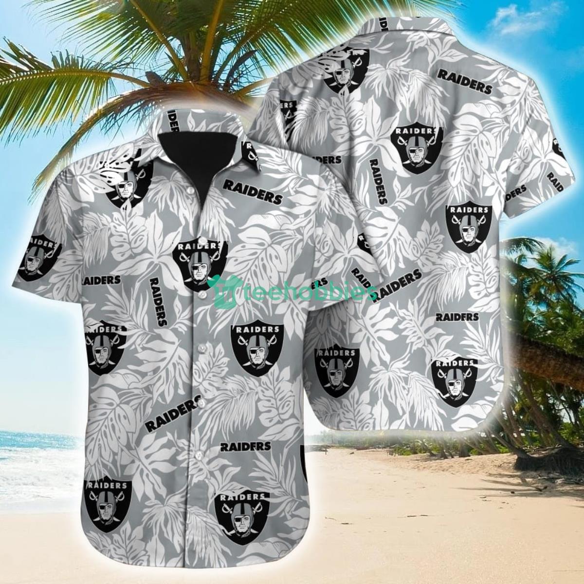 Tropical Leafs NFL Las Vegas Raiders Hawaiian Shirt Product Photo 1
