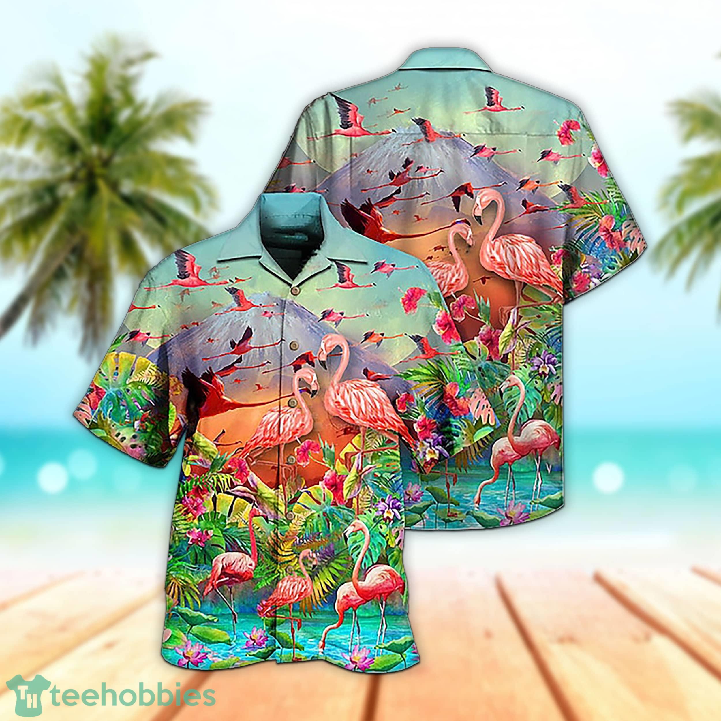 Unisex Flamingo River Tropical Hawaiian Shirt Product Photo 1