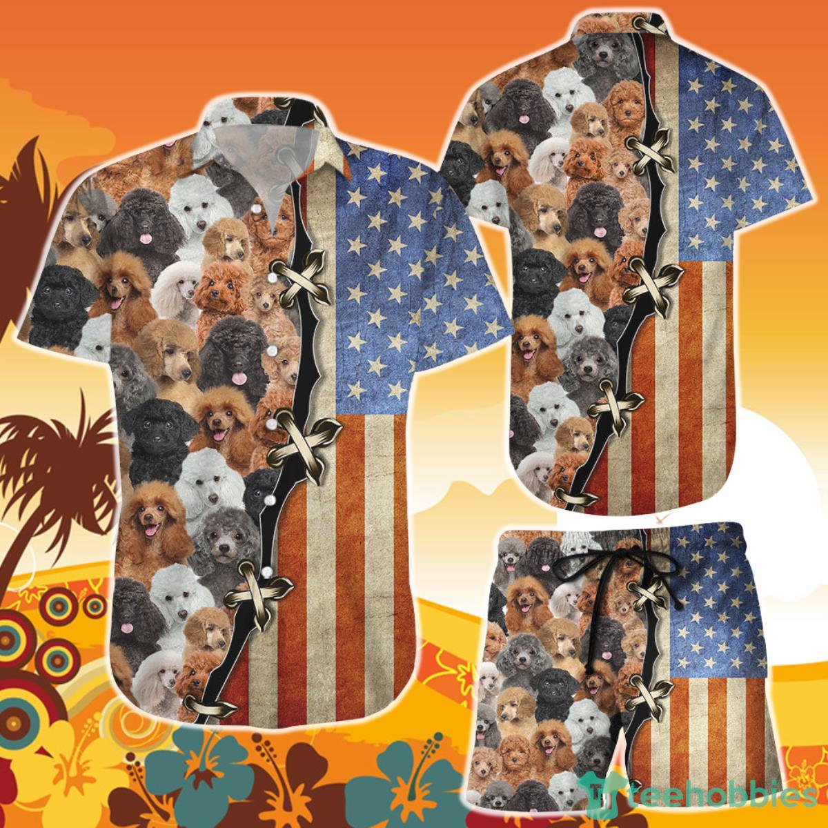 USA Independent Day Dog Poodle Hawaii Shirt and Short Gifts For Poodle Lovers Product Photo 1