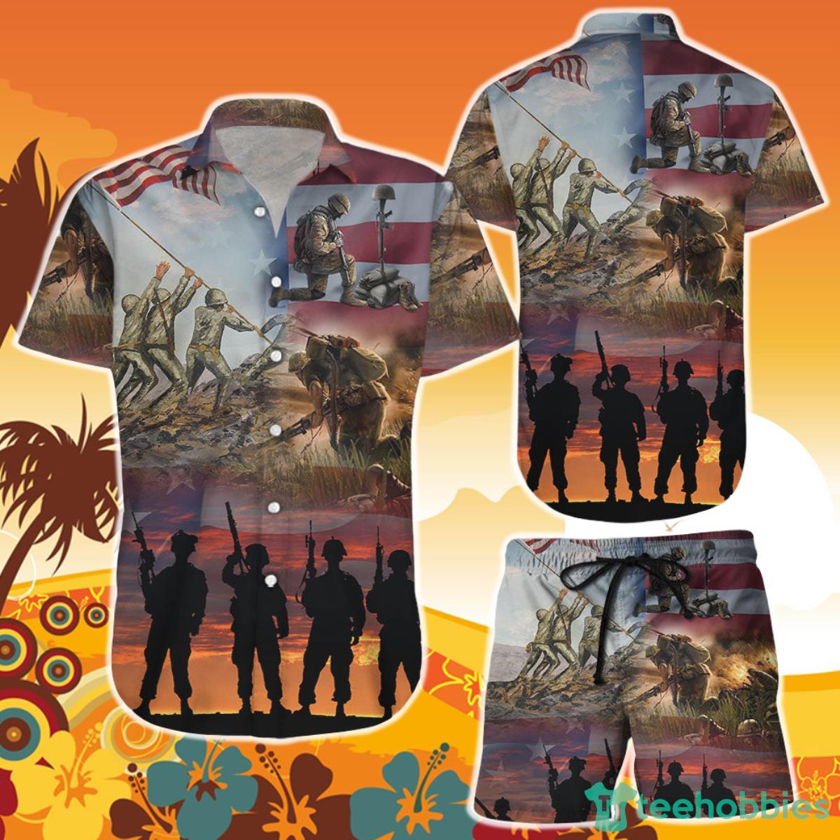 Veteran Hawaiian Shirt And Short Veteran USA Independent Day Gifts For A Patriotic Person Product Photo 1