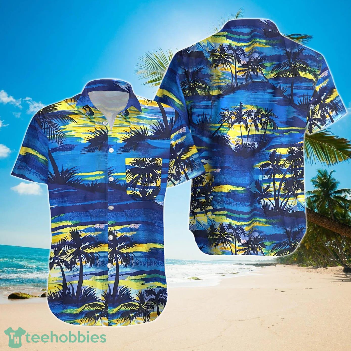 Blue and best sale yellow hawaiian shirt