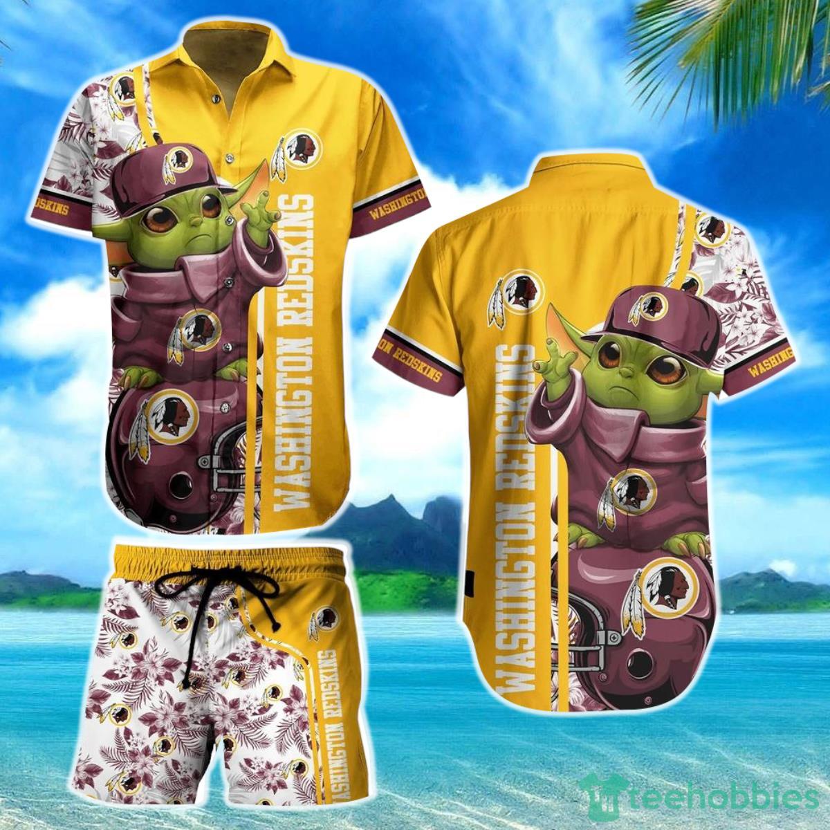 Washington Redskins Football NFL Baby Yoda Hawaiian Shirt And Short New Collection Summer Perfect Gift For Fan Product Photo 1