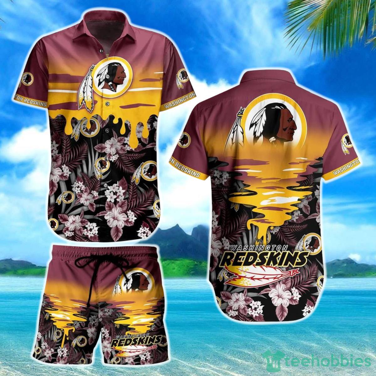 Washington Redskins NFL Hawaiian Shirt And Short Tropical Pattern Beach Shirt New Gift For Best Fan Product Photo 1