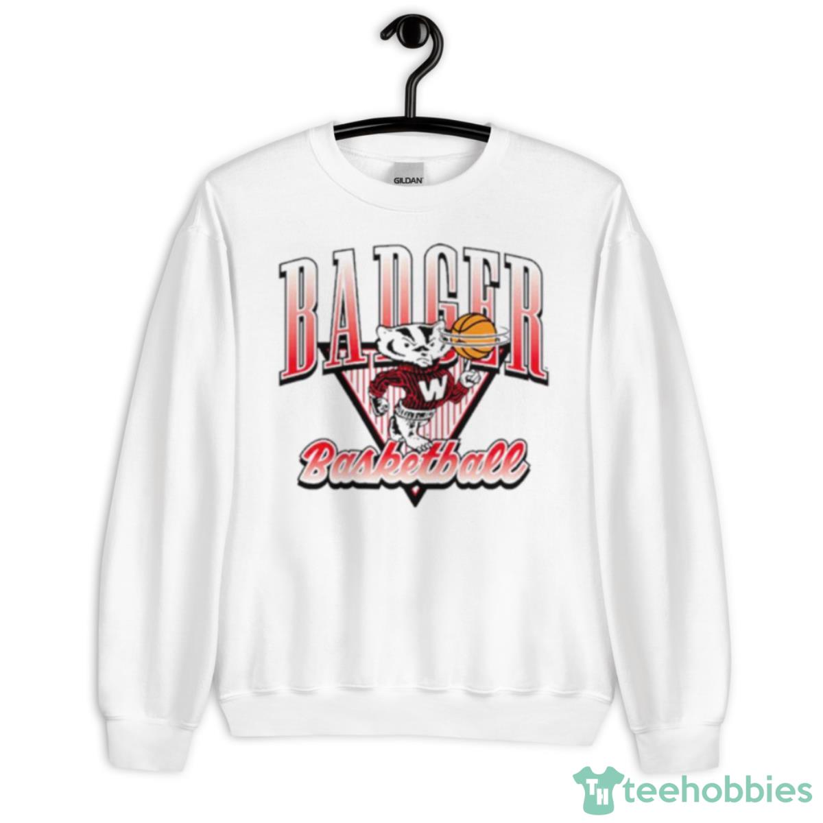 Wisconsin Badger Basketball Ringer Shirt - Unisex Heavy Blend Crewneck Sweatshirt