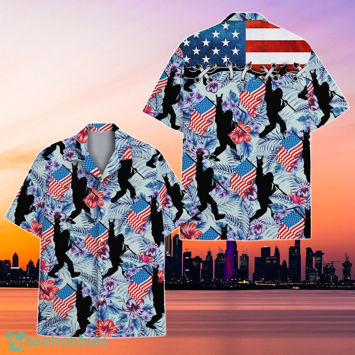 4th Of July Independence Day Bigfoot American Flag Hawaiian Shirt Best Gift For Men Women Product Photo 2