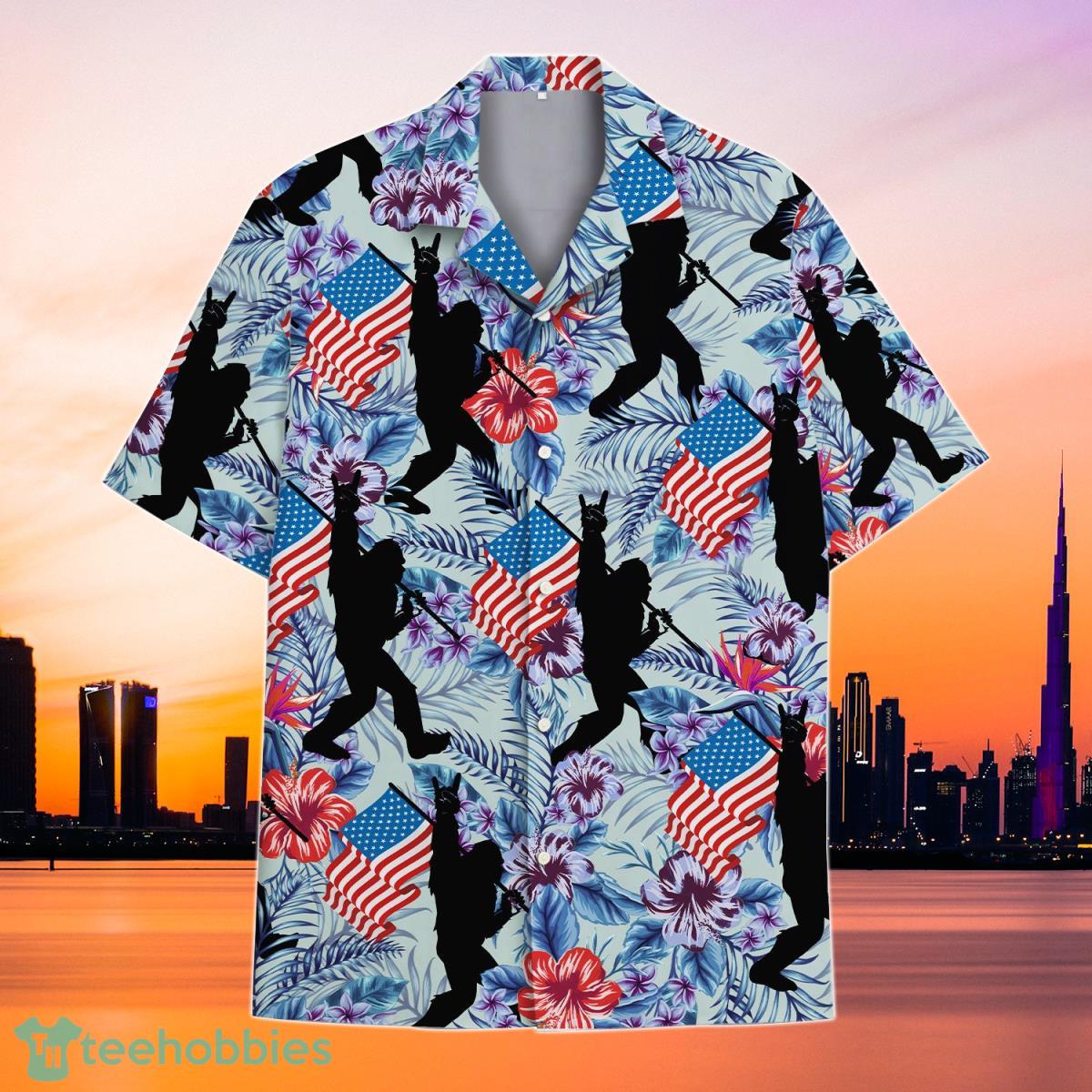 4th Of July Independence Day Bigfoot American Flag Hawaiian Shirt Best Gift For Men Women Product Photo 1
