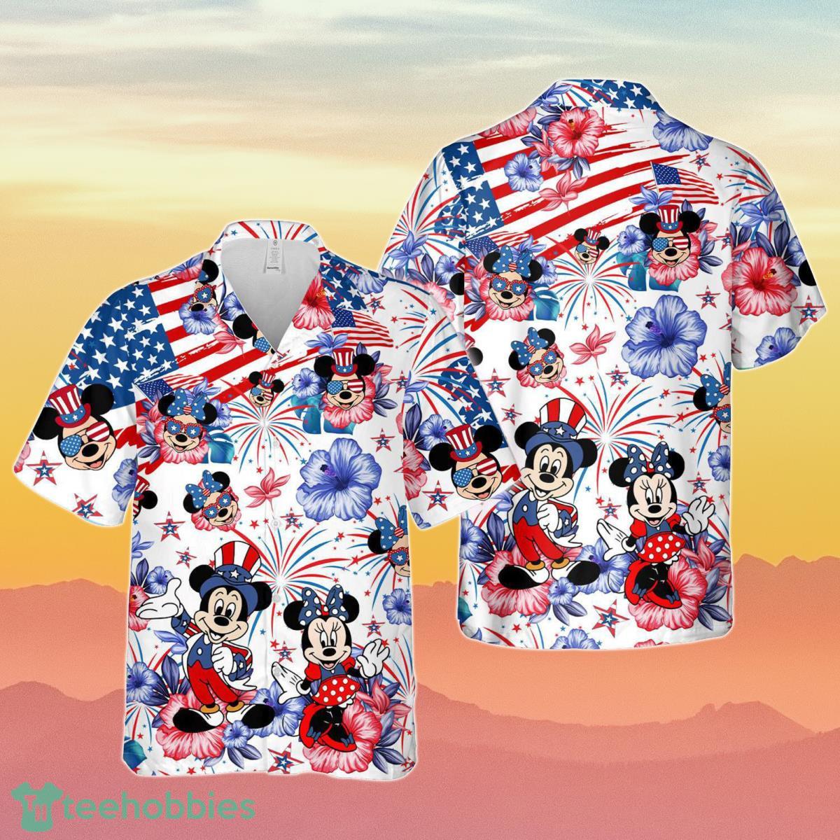 4th Of July Independence Day Mickey Minnie Hawaiian Shirt Special Gift For Men And Women Product Photo 1