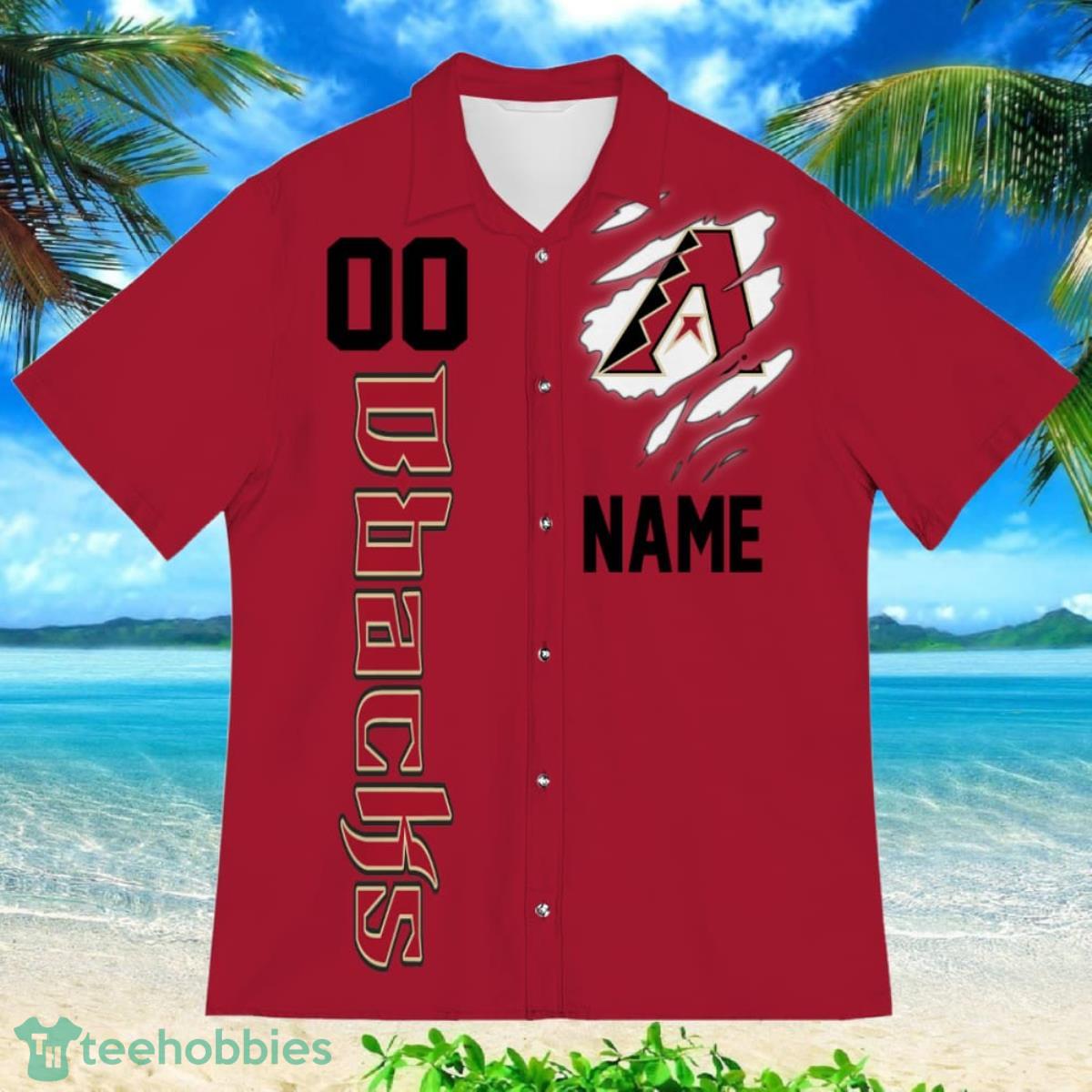 Arizona Diamondbacks Embossed Flower MLB Red Hawaiian Shirt For Men Women