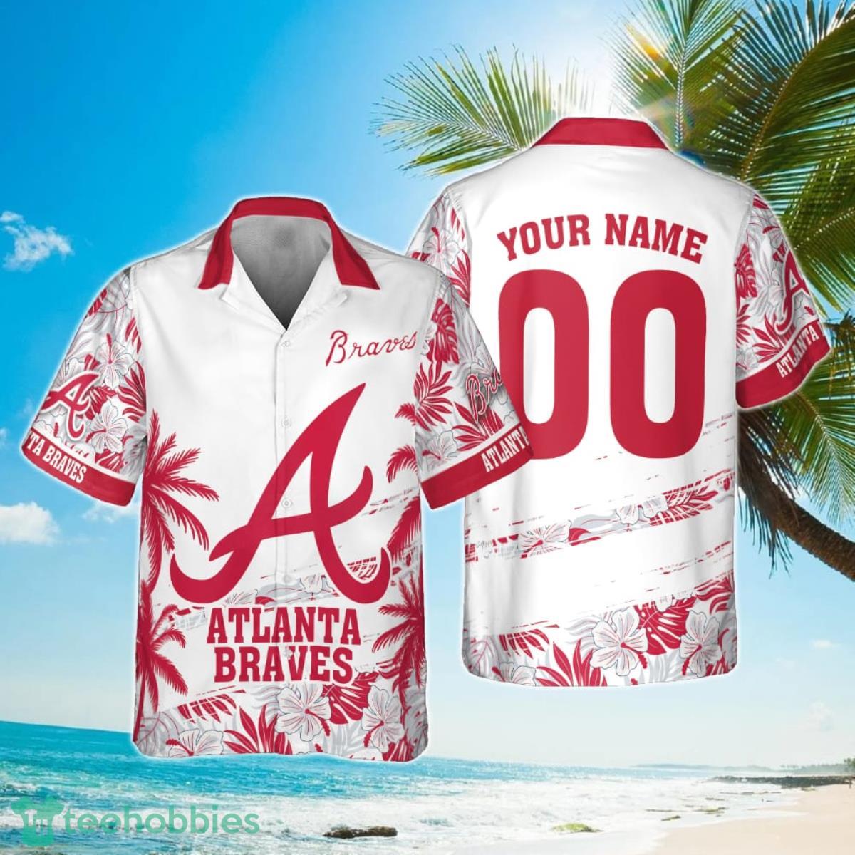 Atlanta Braves MLB Flower Pattern Summer 3D Hawaiian Shirt Personalized Product Photo 1