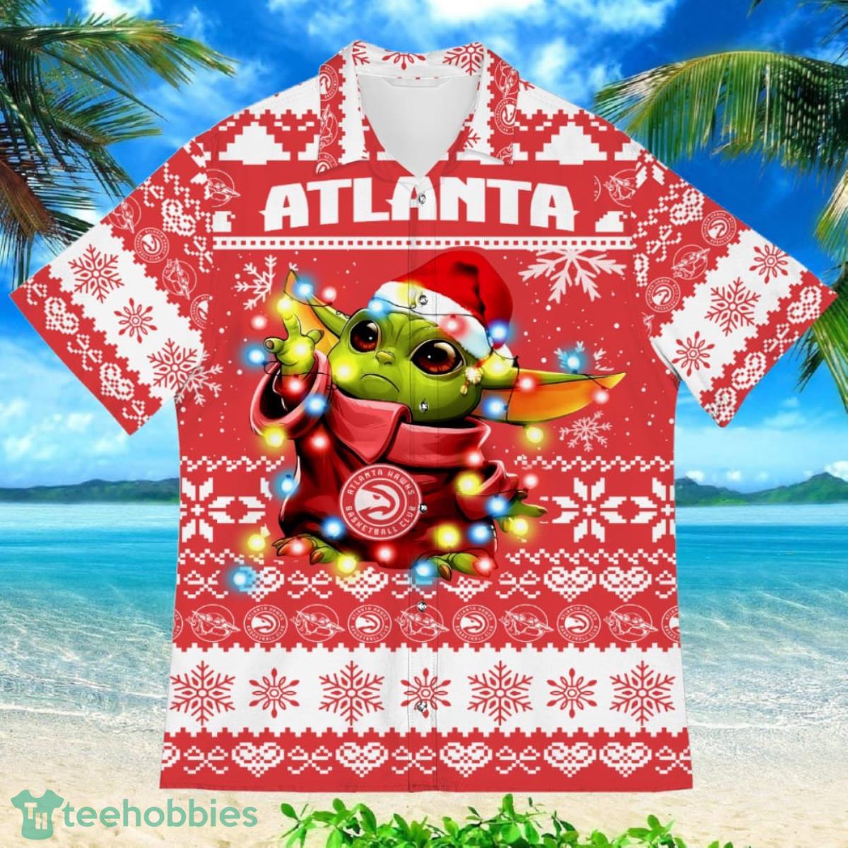 Atlanta Hawks Baby Yoda Star Wars Christmas Sports Football American Hawaiian Shirt Product Photo 2