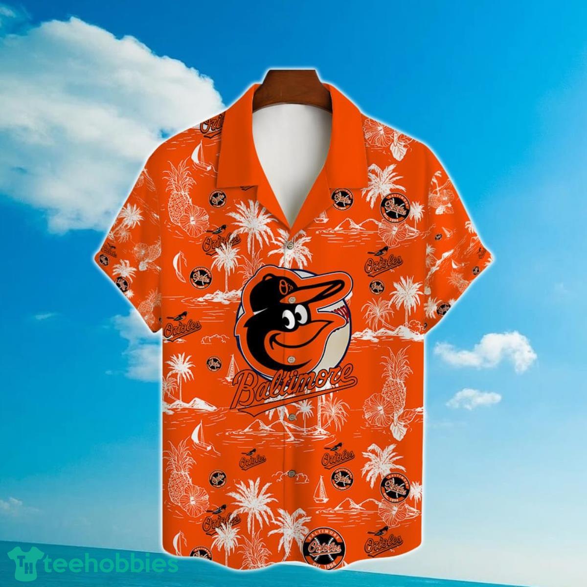Baltimore Orioles Baseball Pattern Vintage Hawaiian Shirt Custom Name Product Photo 2