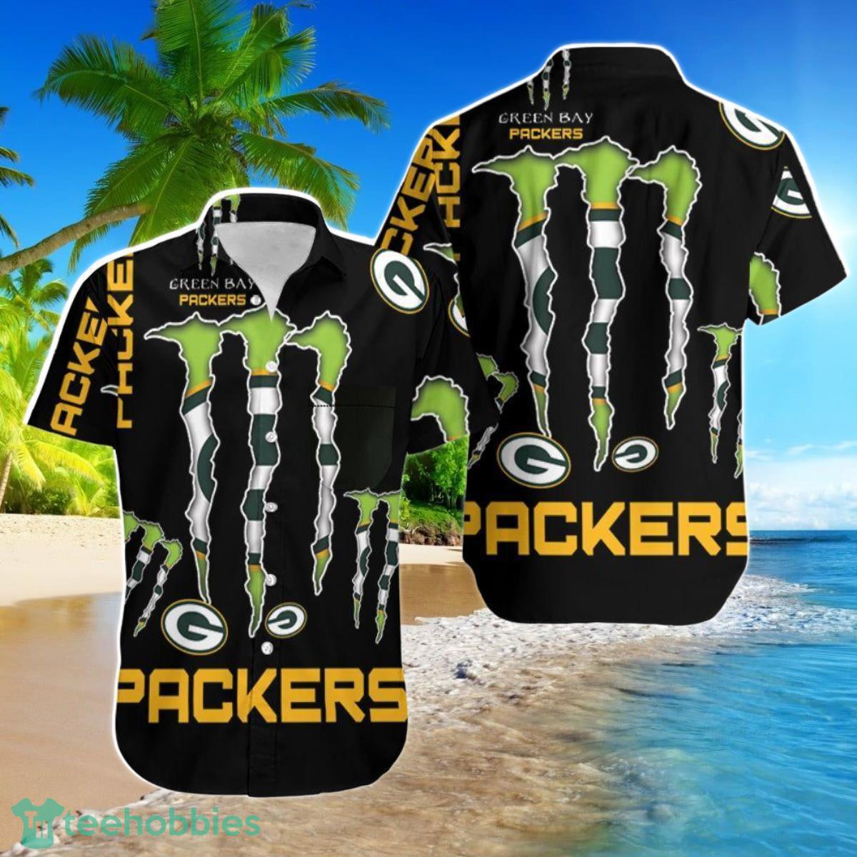 Beach Shirt Monster Energy Logo For Lovers Green Bay Packers Hawaiian Shirt For Men Women Product Photo 1
