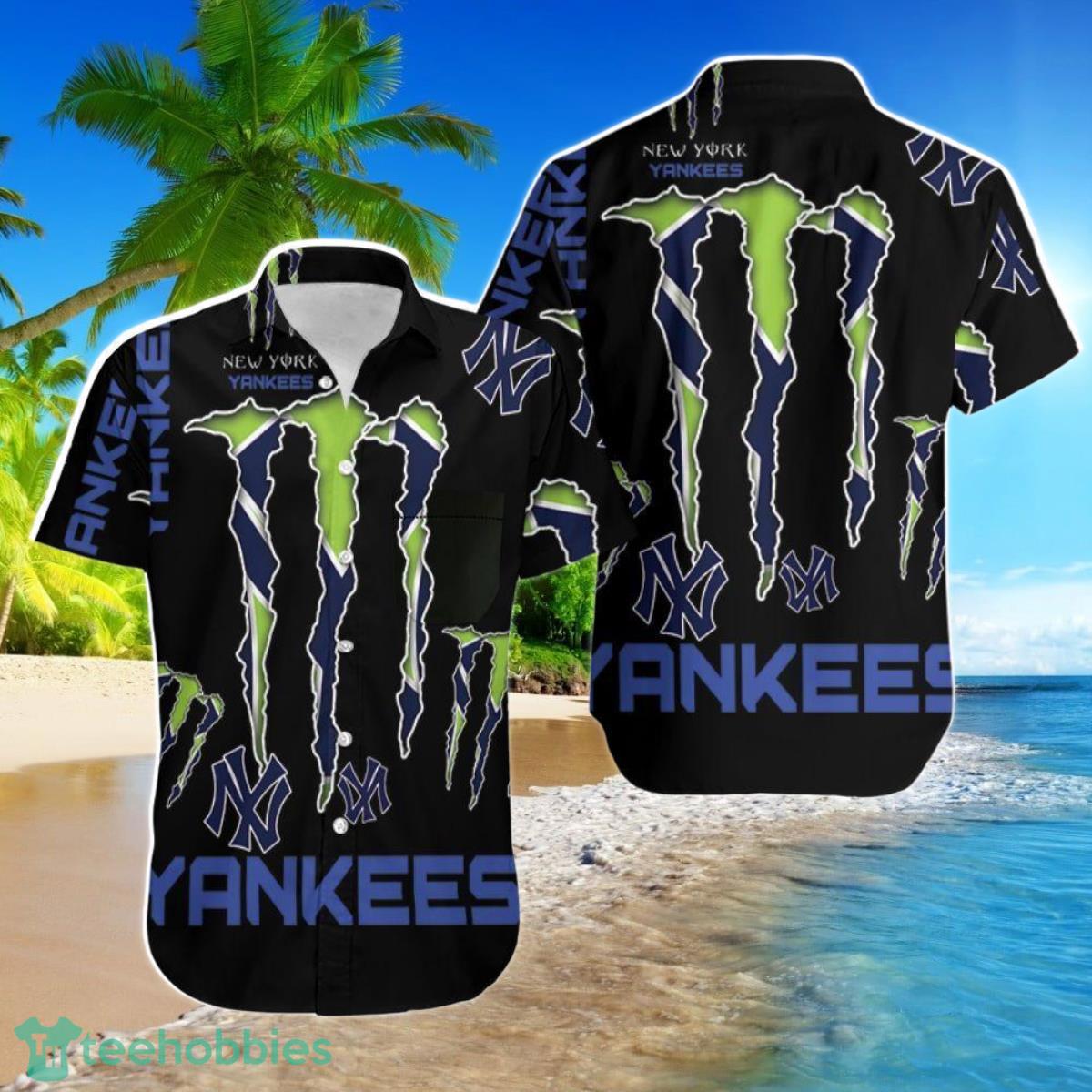 Beach Shirt Monster Energy Logo For Lovers New York Yankees Hawaiian Shirt For Men Women Product Photo 1