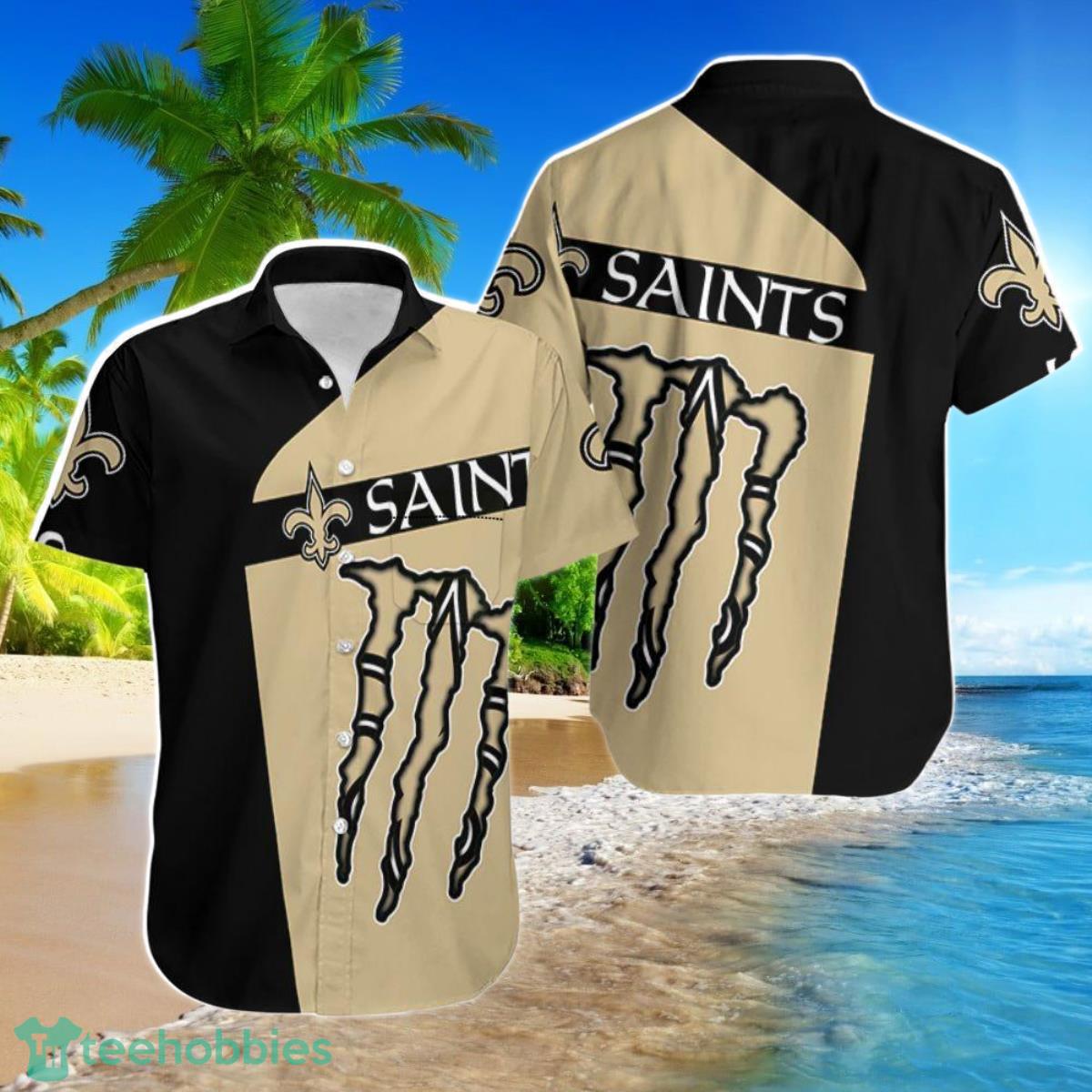 Beach Shirt Monster Energy New Orleans Saints Hawaiian Shirt For Men Women Product Photo 1