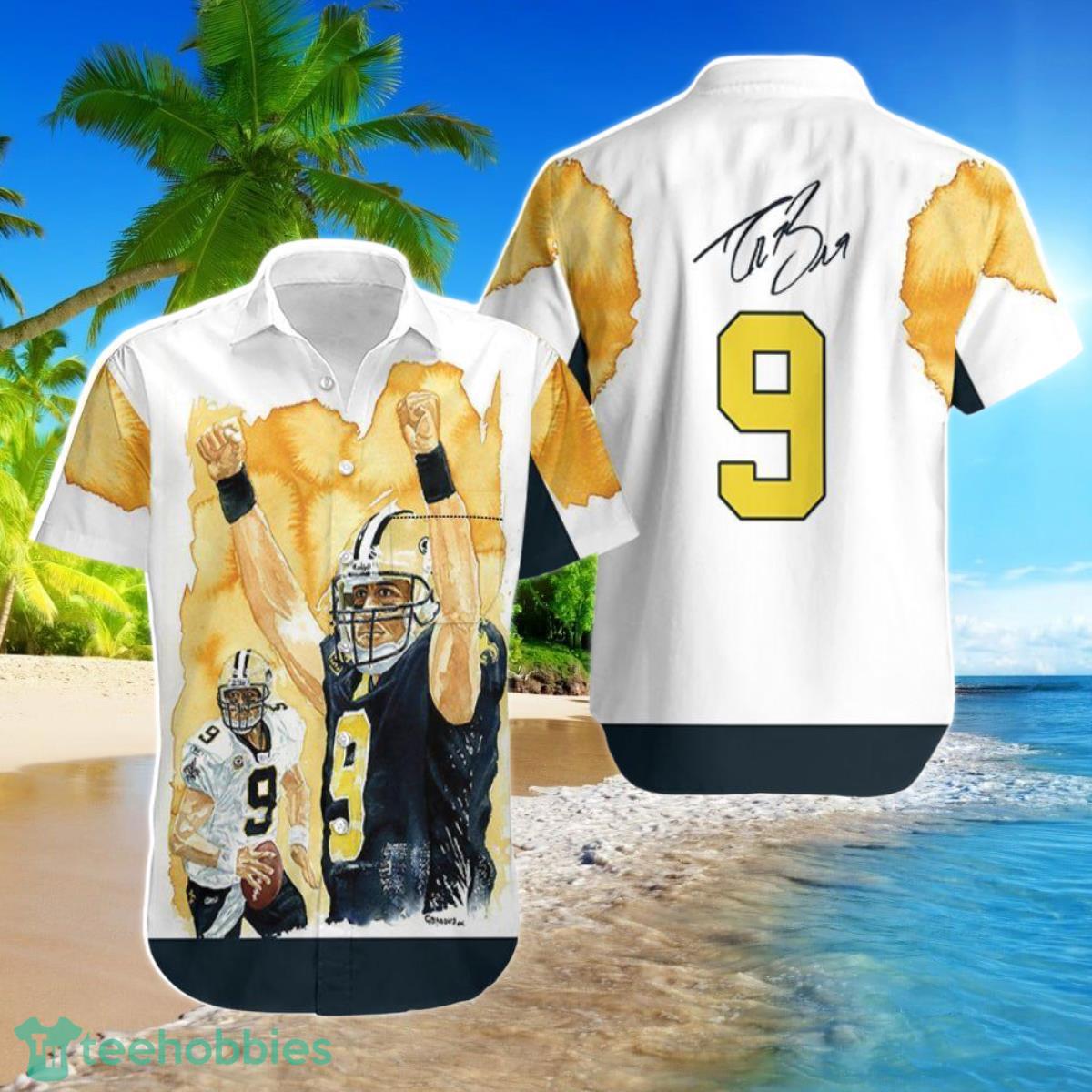 Beach Shirt New Orleans Saints Drew Brees Winner Flame Hawaiian Shirt For Men Women Product Photo 1