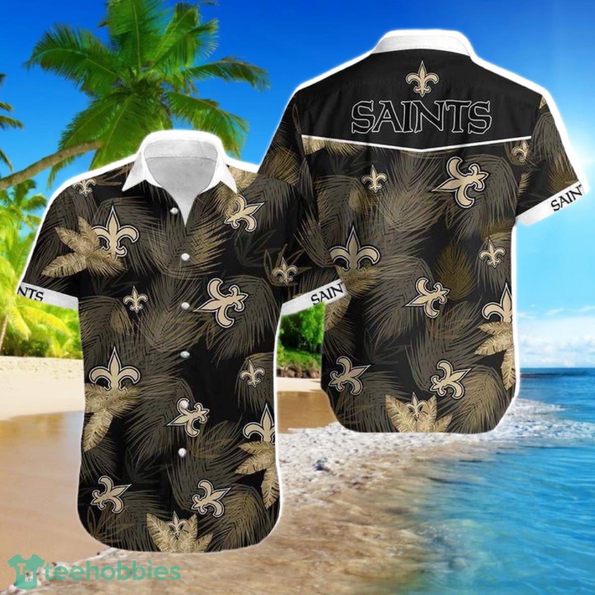 Beach Shirt New Orleans Saints Floral Hawaiian Shirt White Men Women Beach Hawaii Shirt Product Photo 1