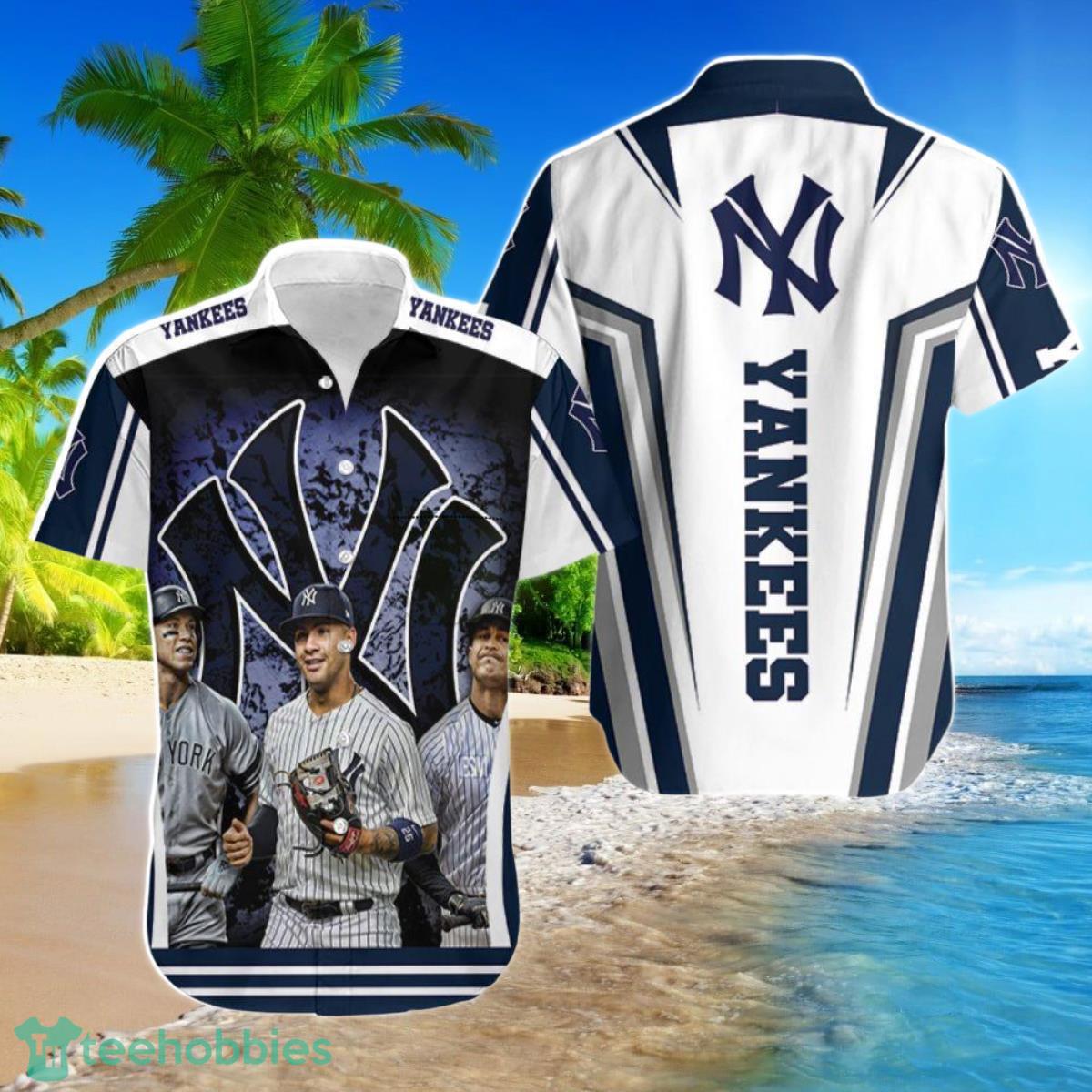 Beach Shirt New York Yankees Aaron Judge And Giancarlo Stanton Hawaiian Shirt For Men Women Product Photo 1