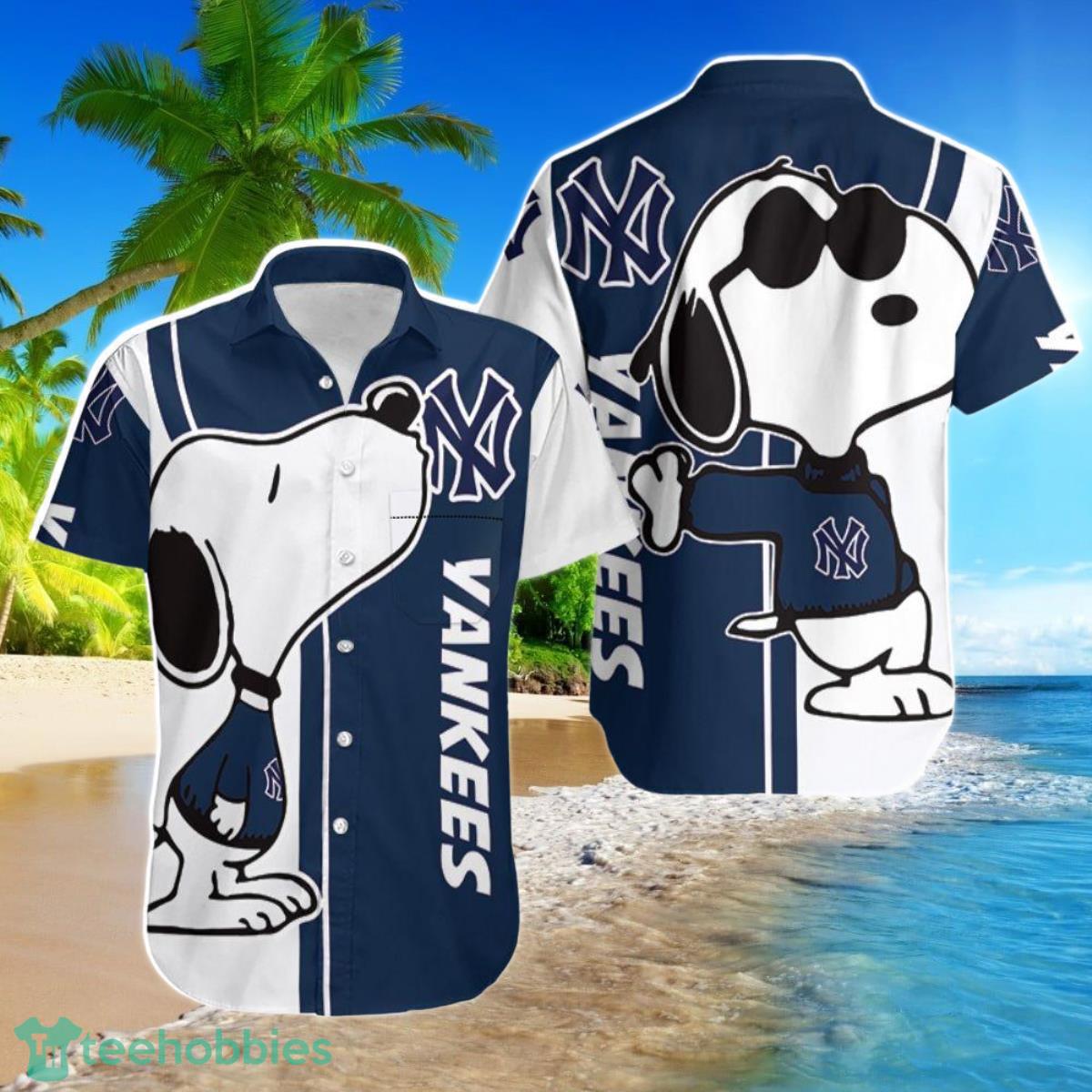 Beach Shirt New York Yankees Snoopy Lover 3D Printed Hawaiian Shirt For Men  Women