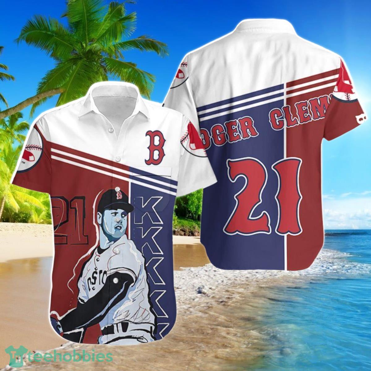 Beach Shirt Roger Clemens Boston Red Sox 21 Hawaiian Shirt Product Photo 1