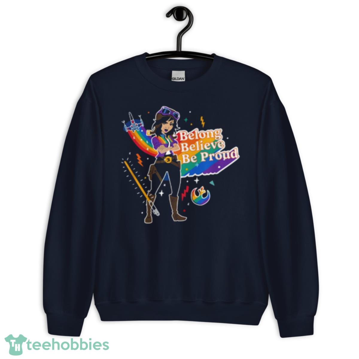 Belong Believe Be Proud Aphra Pride Shirt - Unisex Crewneck Sweatshirt-1