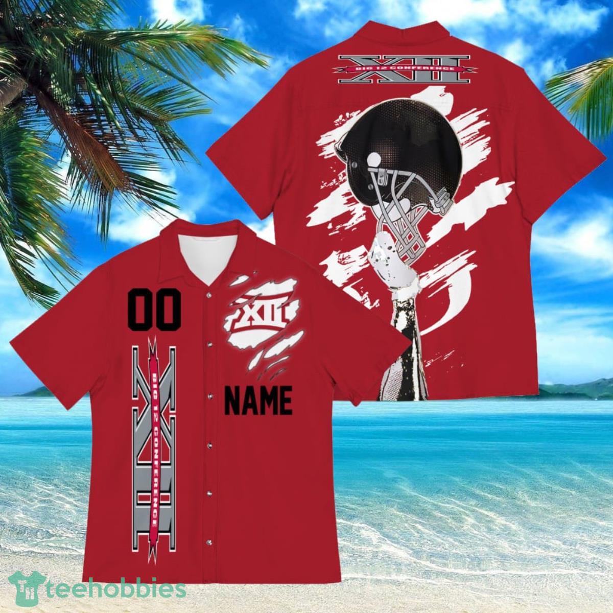 Big 12 Conference Sports American Football Hawaiian Shirt Custom Name And Number Product Photo 1