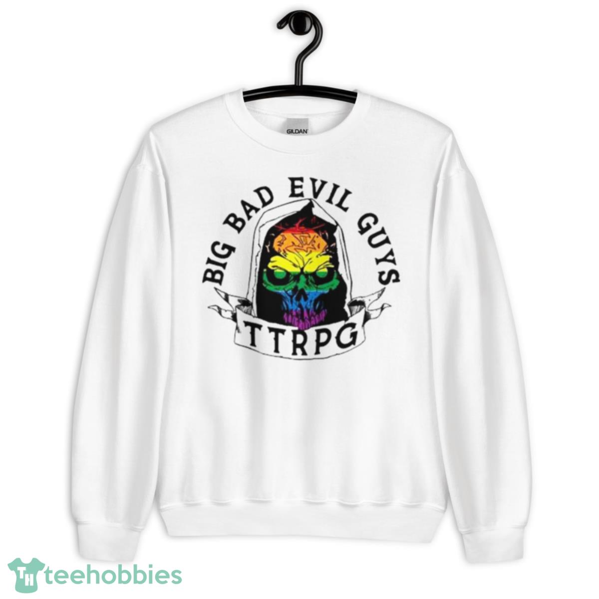 Big Bad Evil Guys Ttrpg Skull Pride Logo Shirt - Unisex Heavy Blend Crewneck Sweatshirt