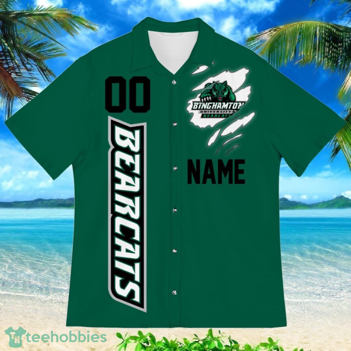 Binghamton Bearcats Sports American Football Hawaiian Shirt Custom Name & Number Product Photo 2