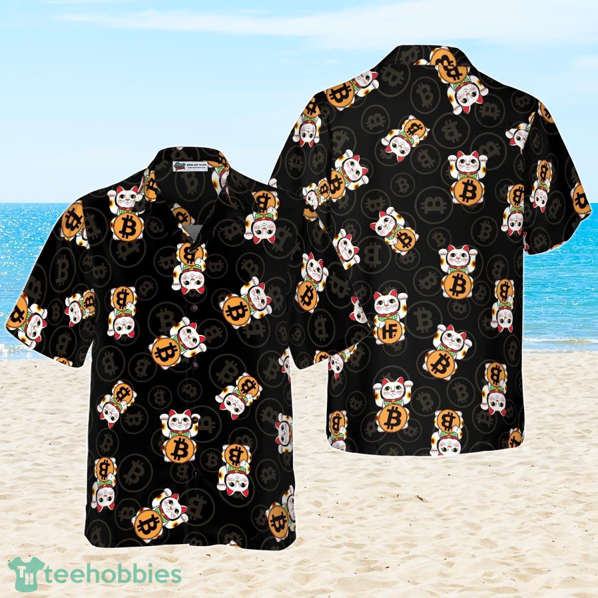Bitcoin Lucky Cat Hawaiian Shirt For Men And Women Product Photo 1