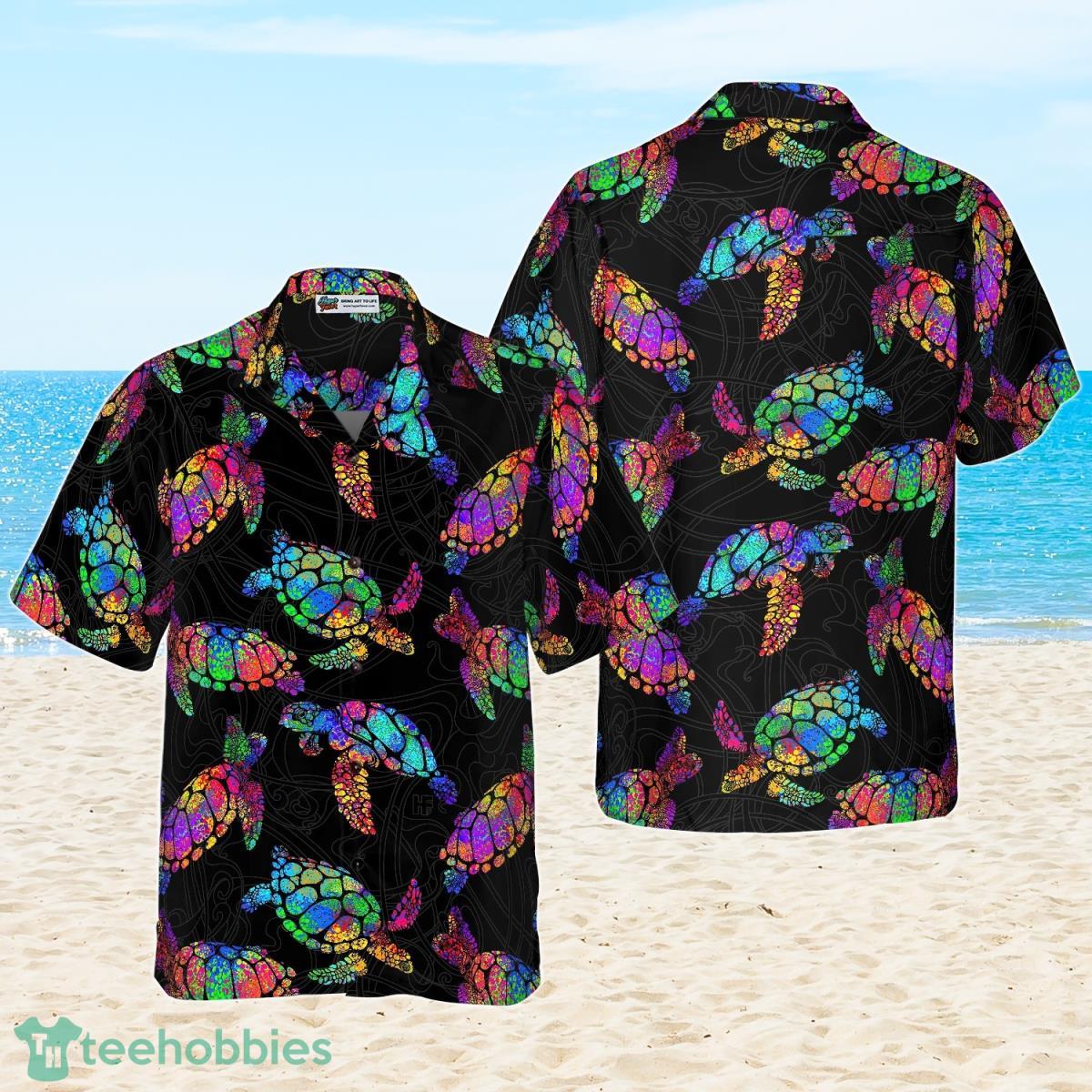 Boho Style Sea Turtle Hawaiian Shirt For Men And Women Product Photo 1