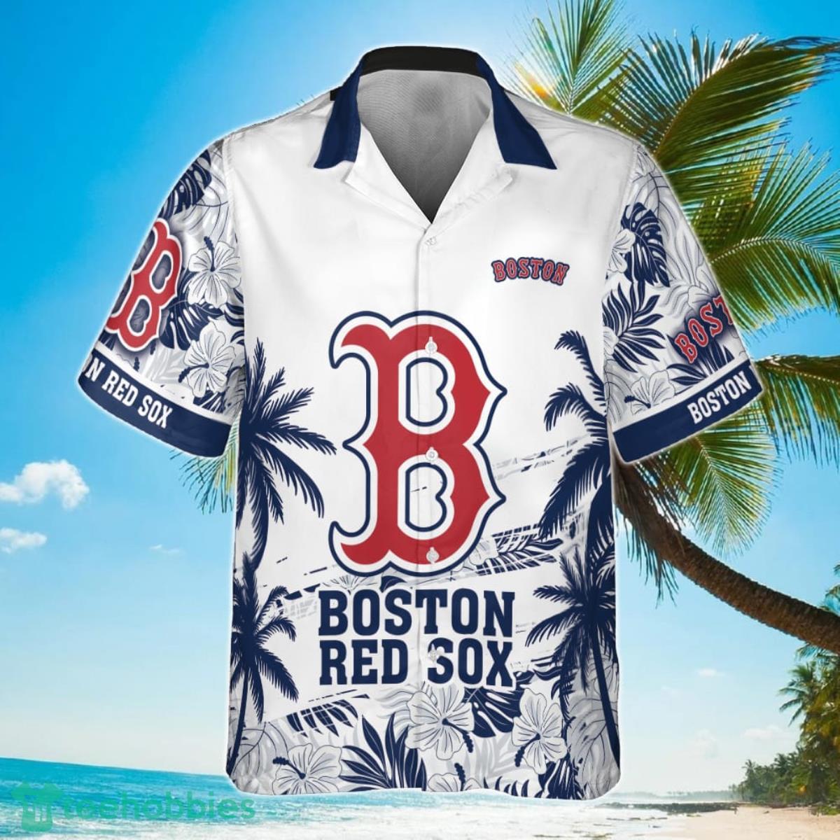 Boston Red Sox MLB Flower Pattern Summer 3D Hawaiian Shirt Personalized Product Photo 2
