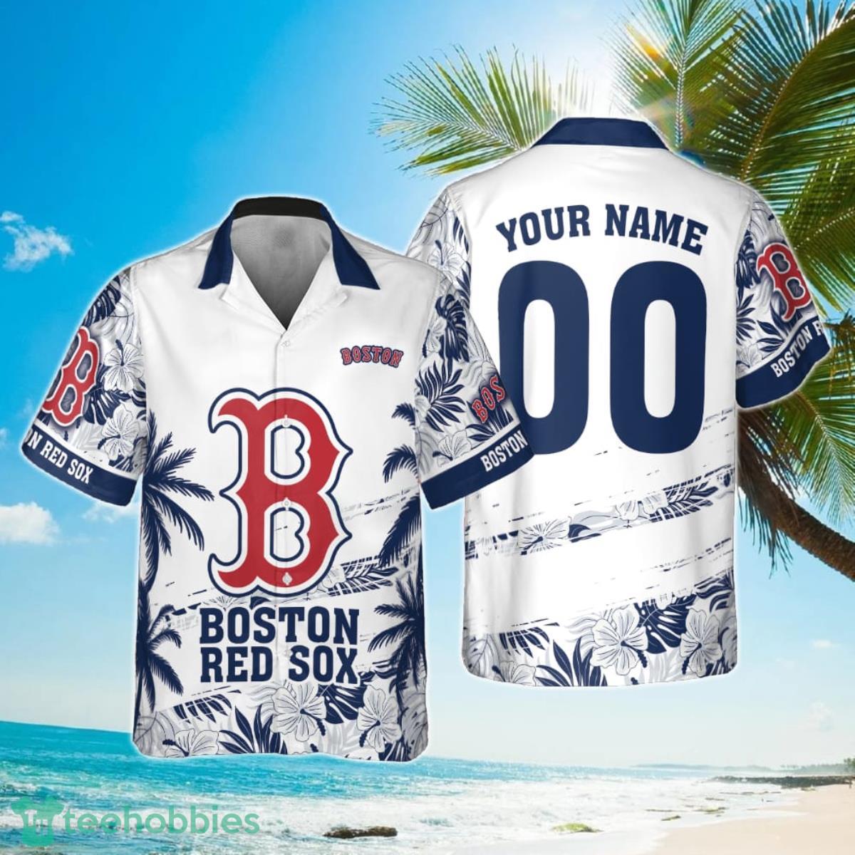 Boston Red Sox MLB Flower Pattern Summer 3D Hawaiian Shirt Personalized Product Photo 1