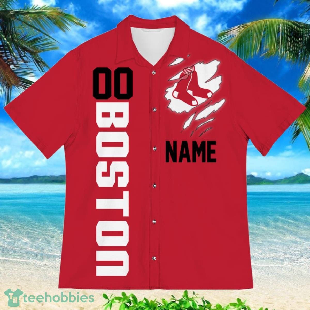 Boston Red Sox Sports American Football Hawaiian Shirt Custom Name & Number Product Photo 2