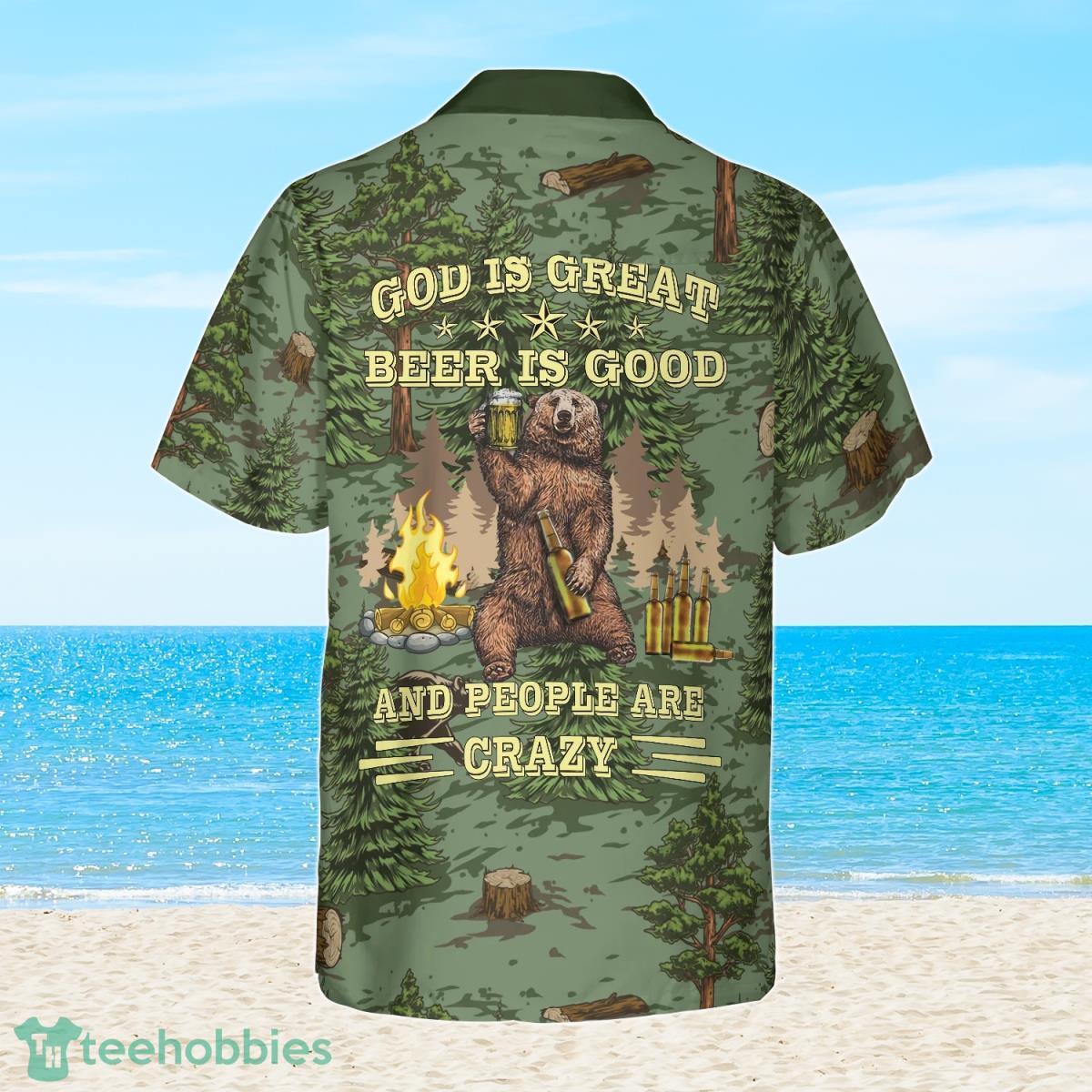 Camping Angry Bear Drink Beer Hawaiian Shirt For Men And Women Product Photo 2