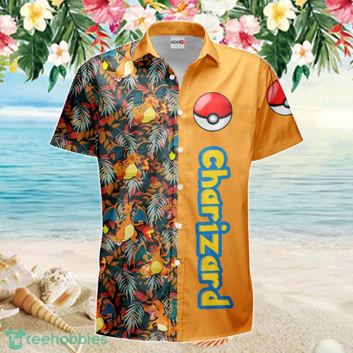 Charizard Hawaiian Shirt Anime Merch Clothes Ideal Gift For Men Women Fans Product Photo 2