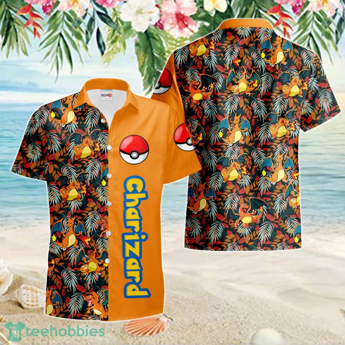 Charizard Hawaiian Shirt Anime Merch Clothes Ideal Gift For Men Women Fans Product Photo 1