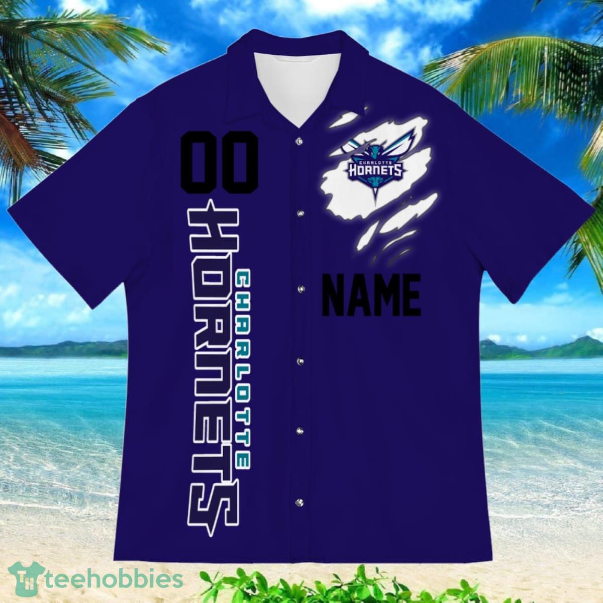 Charlotte Hornets Sports American Football Hawaiian Shirt Custom Name & Number Product Photo 2