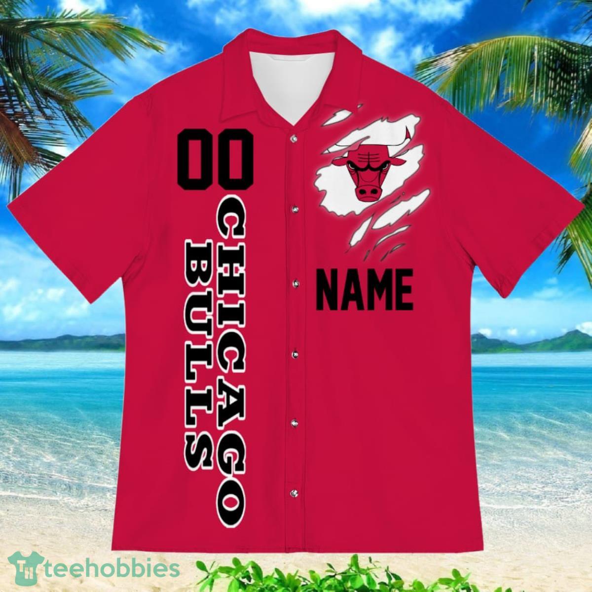 Chicago Bulls Sports American Football Hawaiian Shirt Custom Name & Number Product Photo 2