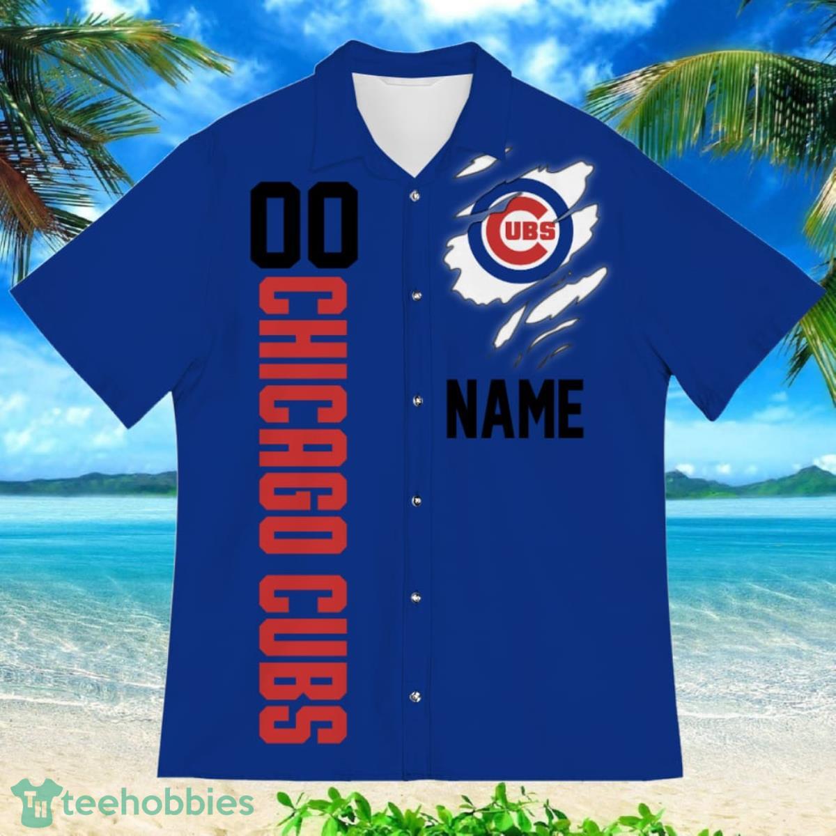 Chicago Cubs Sports American Football Hawaiian Shirt Custom Name & Number Product Photo 2