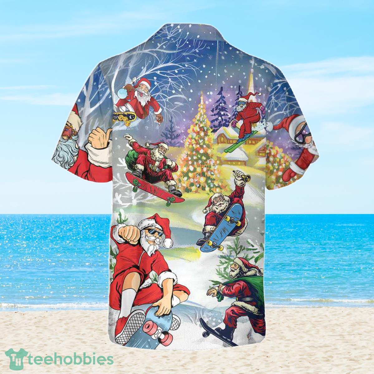 Christmas Come On Skateboard With Funny Santa Hawaiian Shirt Gift For Men And Women Product Photo 2