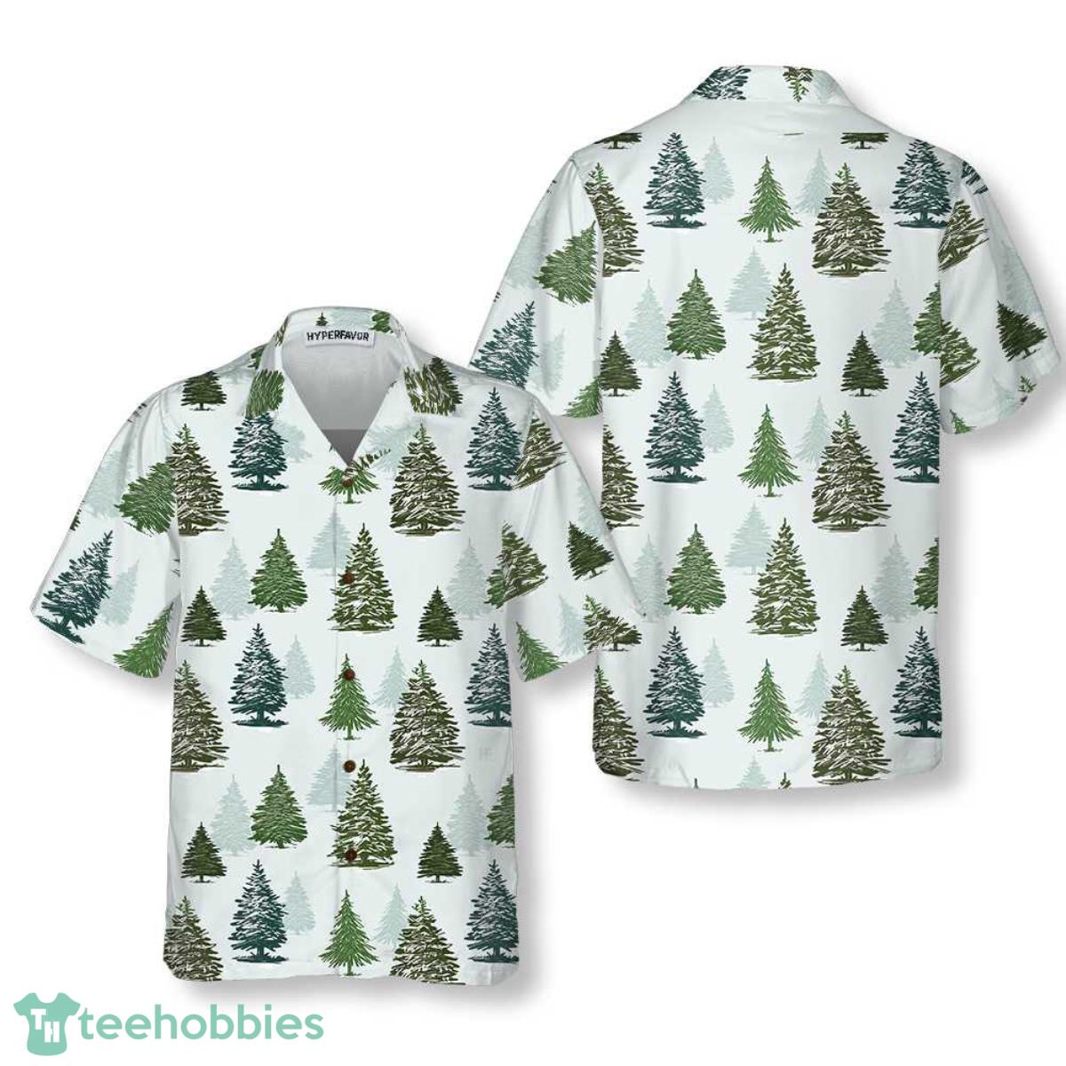 Christmas Tree Pattern Shirt Christmas Hawaiian Shirt For Men And Women Product Photo 1