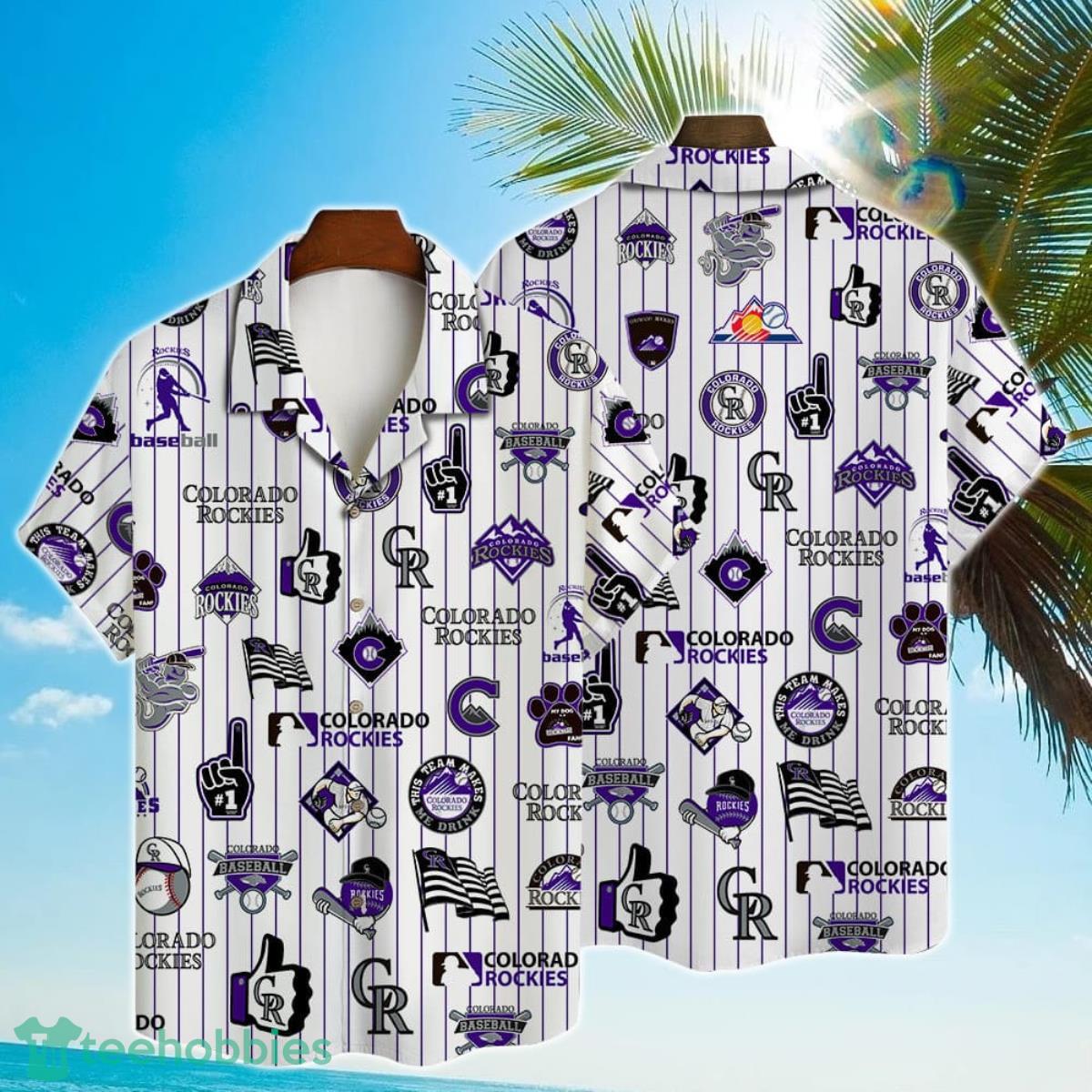 Colorado Rockies Vintage Sea Island Pattern Hawaiian Shirt And