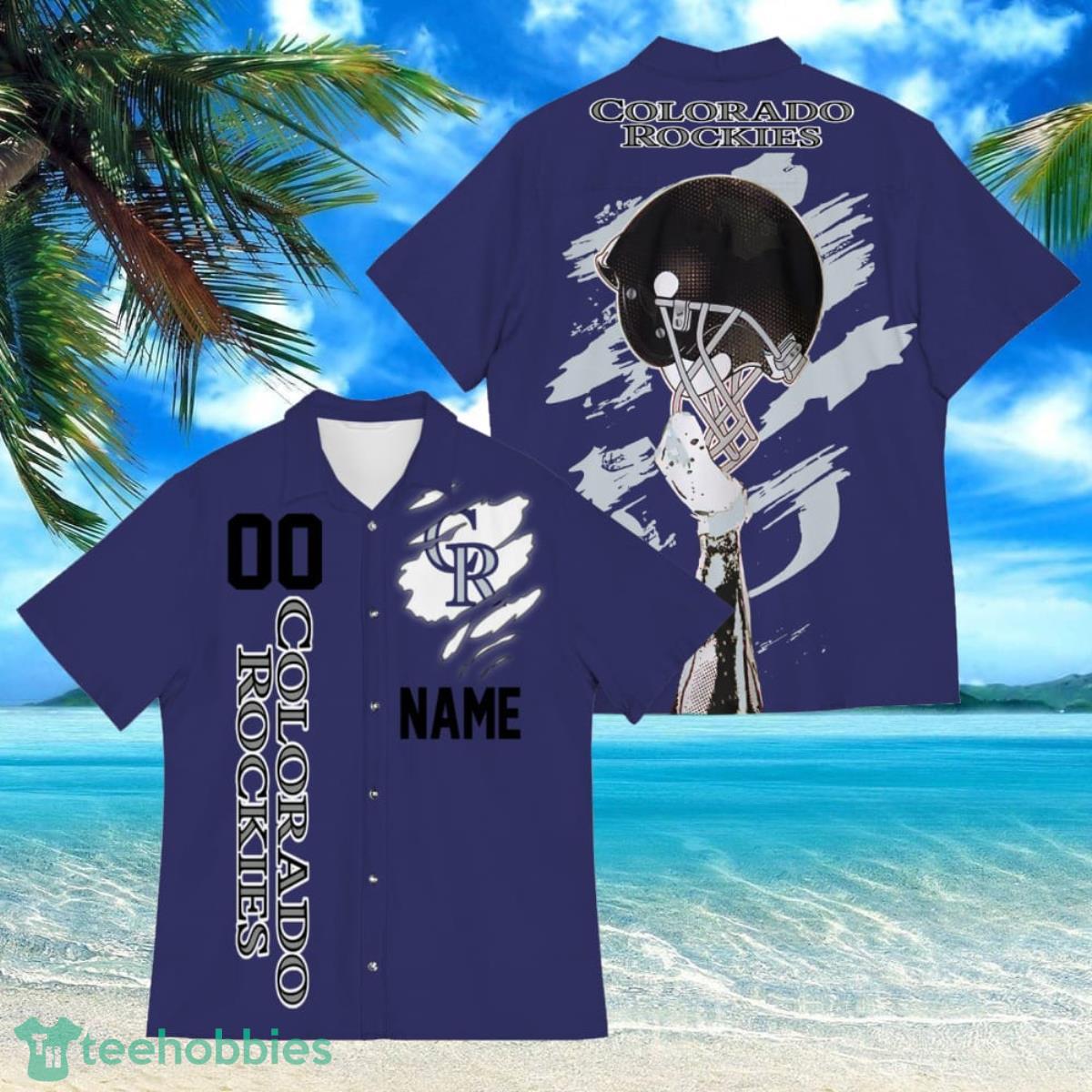 Funny MLB Hawaiian Shirt, Personalized Name Colorado Rockies