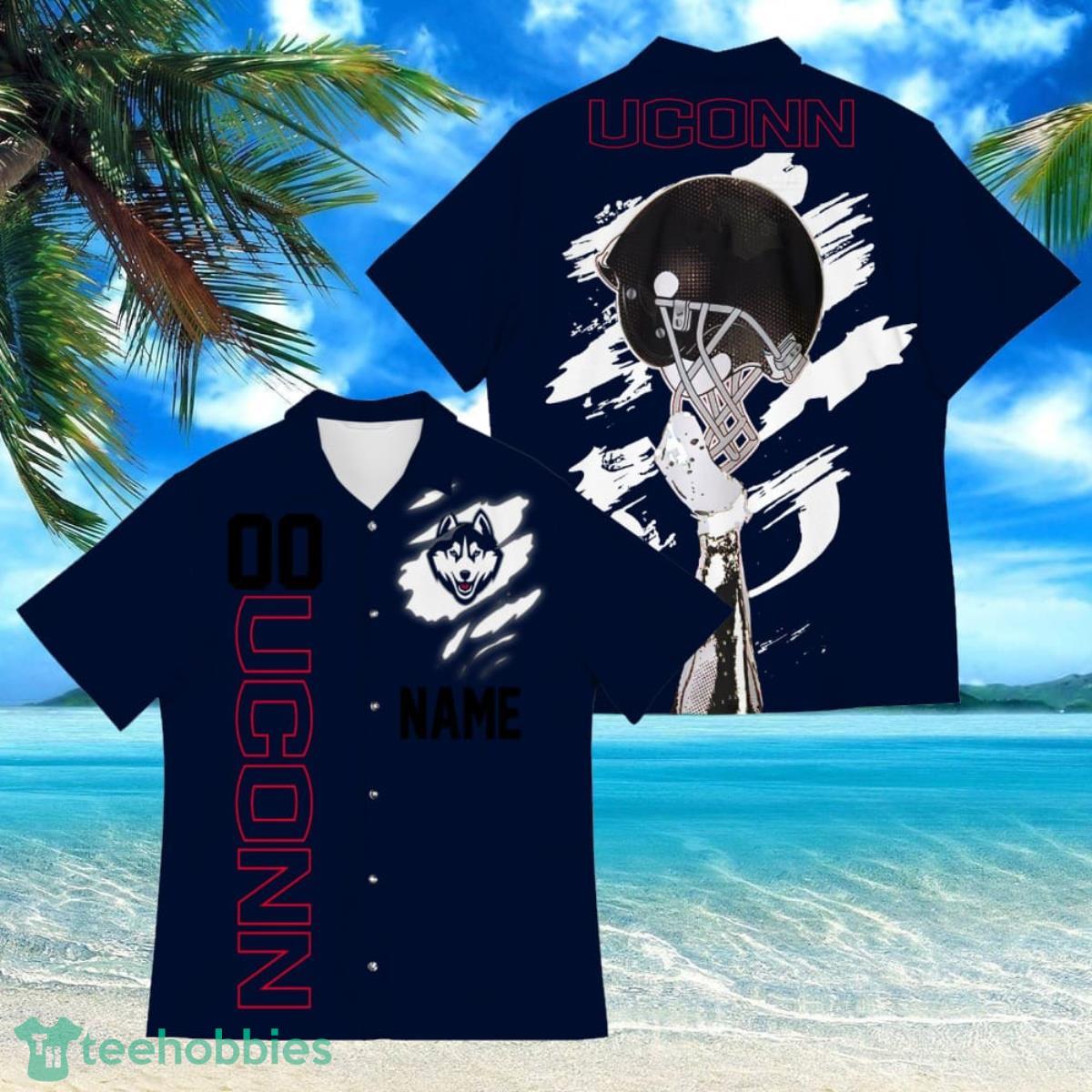 Connecticut Huskies Sports American Football Hawaiian Shirt Custom Name & Number Product Photo 1
