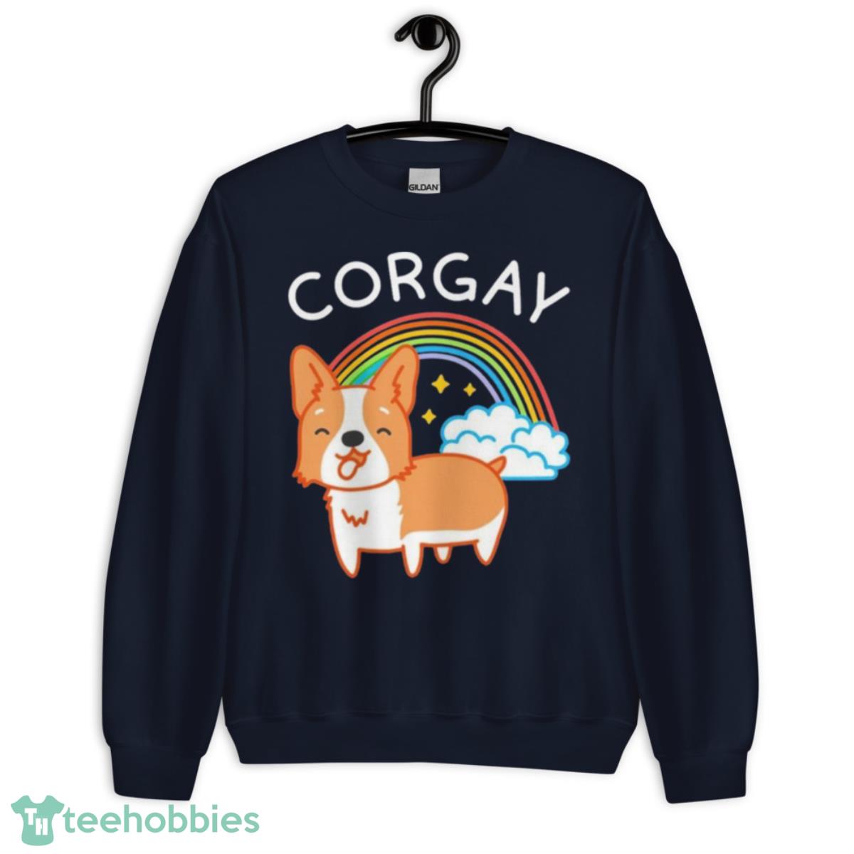 Corgay Pride Corgi Shirt - Unisex Crewneck Sweatshirt-1