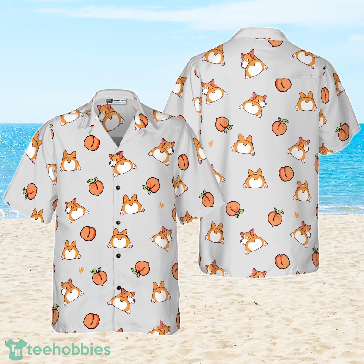 Corgi Butt And Peaches Seamless Hawaiian Shirt For Men And Women Product Photo 1