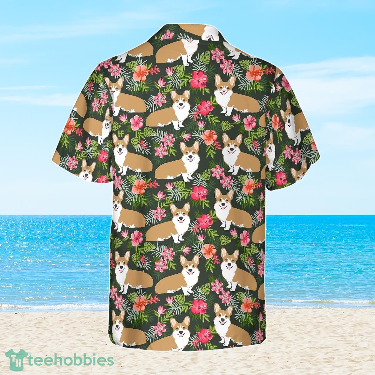 Corgi Tropical Flower Hawaiian Shirt For Men And Women Product Photo 2